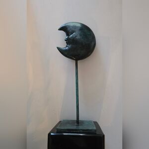 Crescent Moon Sculpture Patinated Bronze Casting "Luna" Sergio Bustamante 72/100